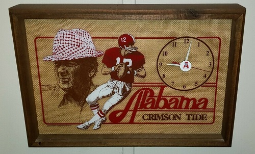 1981 Vintage University of Alabama Crimson Tide CLOCK Bear Bryant Joe Namath