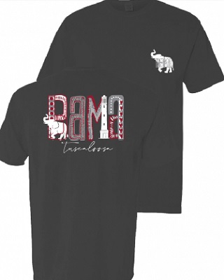 Alabama Crimson Tide T-Shirt - Ladies - Bama Tuscaloosa - Comfort Colors - Grey