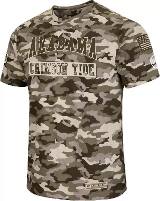 Alabama Crimson Tide T-Shirt - Colosseum - USA Flag - Camo