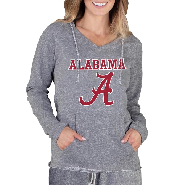 Alabama Crimson Tide Concepts Sport Womens Mainstream Lightweight Terry Pullover Hoodie Gray