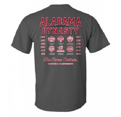 Alabama Crimson Tide Dynasty 18 National Champions T-Shirt