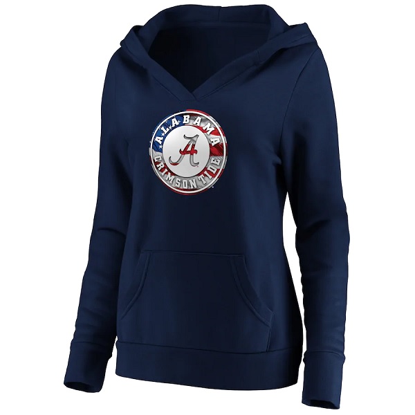Alabama Crimson Tide Fanatics Branded Womens Banner Wave Pullover Hoodie Navy