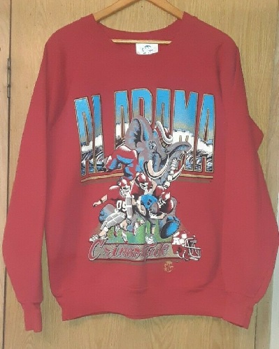 Alabama Crimson Tide Football Game Day Large Sweatshirt 80s Made in USA Vintage