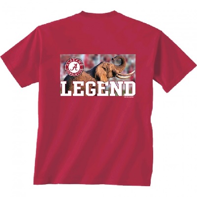 Alabama Crimson Tide T-Shirt - New World Graphics - Elephant - Legend - Crimson