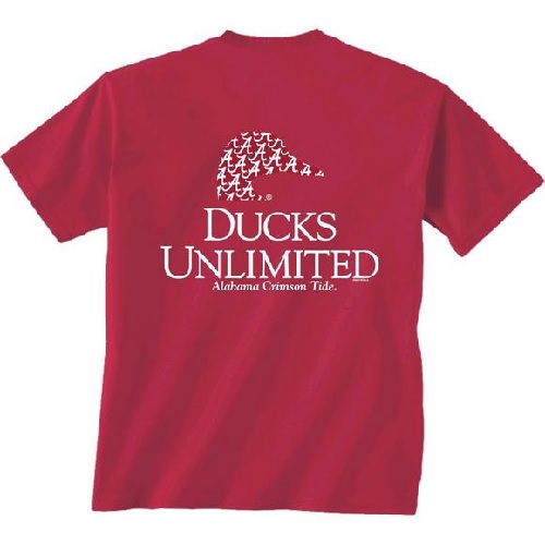 Alabama Crimson Tide T-Shirt - New World Graphics - Ducks Unlimited - Script A - Crimson
