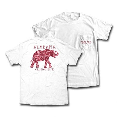 Alabama Crimson Tide T-Shirt - Ladies - Pocket - Comfort Colors - White