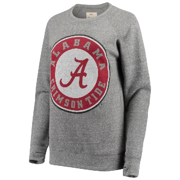 Alabama Crimson Tide Pressbox Womens Big Team Logo Knobi Fleece Tri Blend Crew Neck Sweatshirt