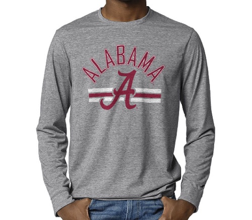 Alabama Crimson Tide Reclaim Tri-Blend Grey Long Sleeve T-Shirt