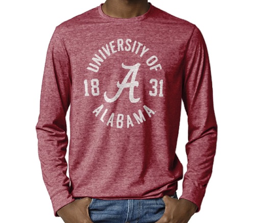 Alabama Crimson Tide Reclaim Tri-Blend Long Sleeve T-Shirt