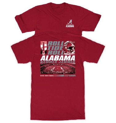 Alabama Crimson Tide T-Shirt - New World Graphics - Roll Tide Roll Rammer Jammer Bryant Denny Stadium Bama - Football - Stadium - Crimson