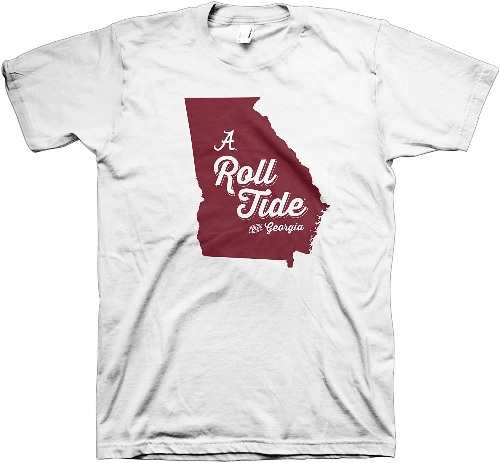 Alabama Crimson Tide Roll Tide From Georgia White T-Shirt