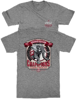 Alabama Crimson Tide T-Shirt - All Conference Apparel - League of Our Own Southeastern Champions - Football - Grey