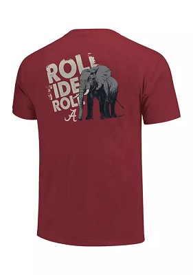 Alabama Crimson Tide T-Shirt - Image One - Roll Tide Roll - Elephant - Comfort Colors - Crimson