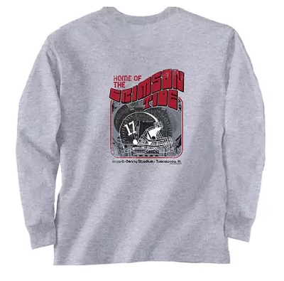 Alabama Crimson Tide T-Shirt - Home Of The Bryant Denny Stadium - Stadium - Comfort Colors - Long Sleeve - Grey