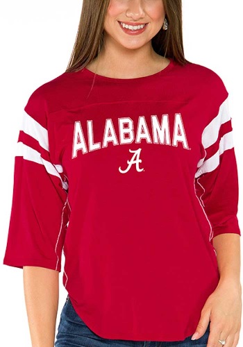 Alabama Crimson Tide Womens Abigail Super Soft Three Quarter Sleeve T-Shirt