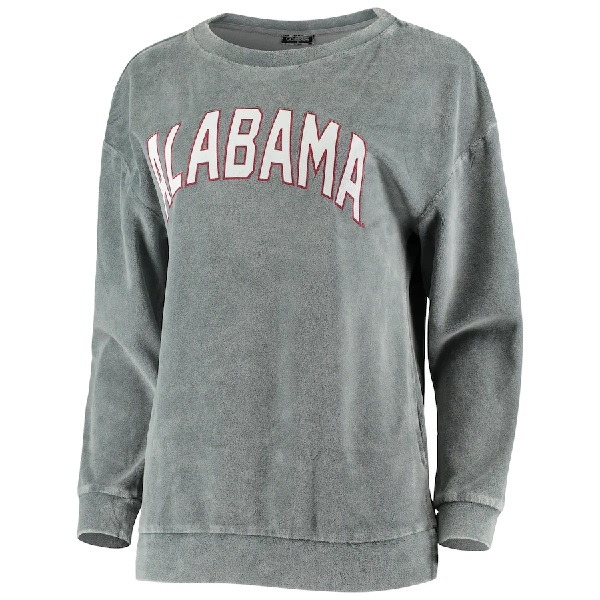 Alabama Crimson Tide Womens Now and Zen Velour Pullover Sweatshirt Charcoal