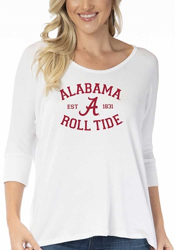 Alabama Crimson Tide Womens White Tamara Long Sleeve T-Shirt