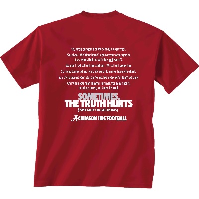 Alabama Crimson Tide T-Shirt - New World Graphics - Sometimes The Truth Hurts Football - Football - Crimson