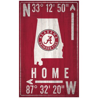 Alabama Crimson Tide 11 x 19 Coordinate Sign