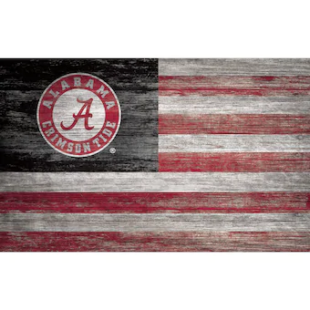 Alabama Crimson Tide 11 x 19 Distressed Flag Sign