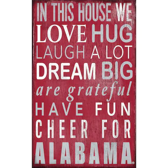 Alabama Crimson Tide 11 x 19 In This House Sign