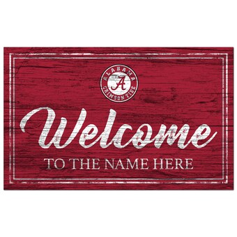 Alabama Crimson Tide 11 x 19 Personalized Team Color Welcome Sign