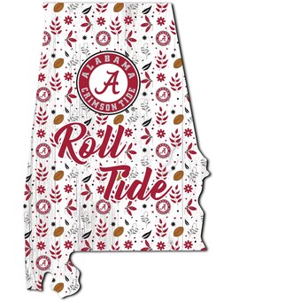 Alabama Crimson Tide 12 Floral State Sign