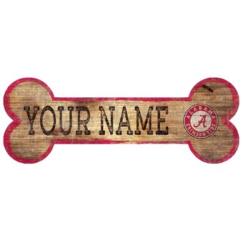 Alabama Crimson Tide 12 x 6 Personalized Dog Bone Sign