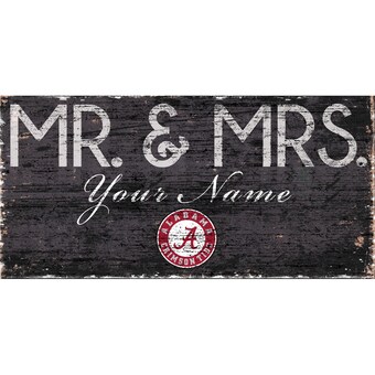 Alabama Crimson Tide 12 x 6 Personalized Mr & Mrs Sign