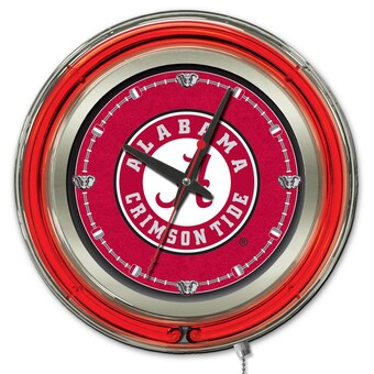 Alabama Crimson Tide 15 Team Logo Neon Clock