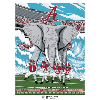 Alabama Crimson Tide 18 x 24 Serigraph Print