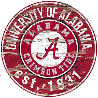 Alabama Crimson Tide 235 Distressed Round Sign