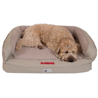 Alabama Crimson Tide 3 Dog Pet Supply Large EZ Wash Fleece Headrest Memory Foam Dog Bed