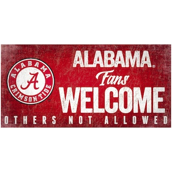 Alabama Crimson Tide 6 x 12 Fans Welcome Sign