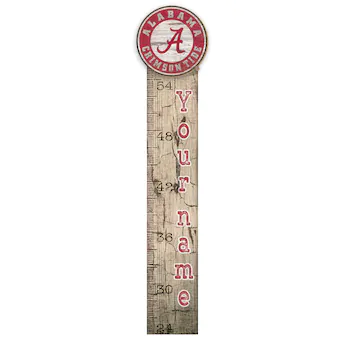 Alabama Crimson Tide 6 x 36 Personalized Growth Chart Sign