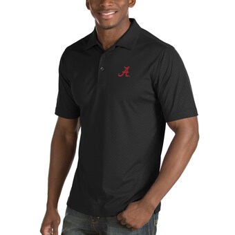 Alabama Crimson Tide Antigua Inspire Diamond Pattern Desert Dry Polo Charcoal