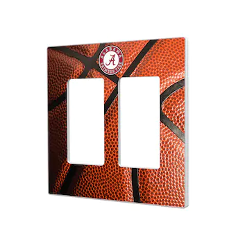 Alabama Crimson Tide Basketball Design Double Rocker Light Switch Plate