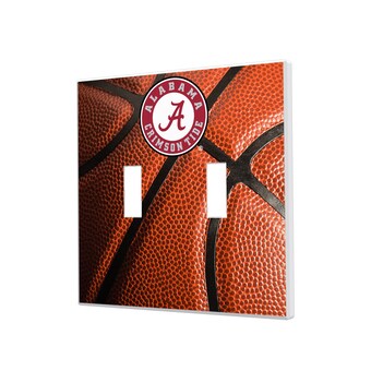Alabama Crimson Tide Basketball Design Double Toggle Light Switch Plate