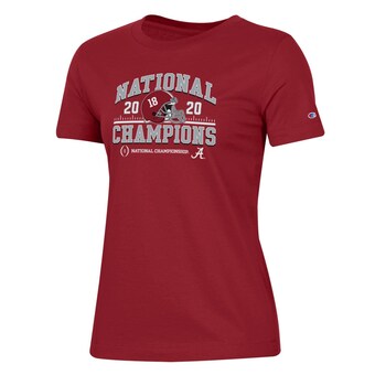 Alabama Crimson Tide T-Shirt - Champion - Ladies - National Champions 2020 - Football - Crimson