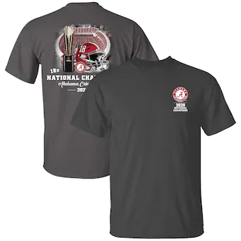 Alabama Crimson Tide T-Shirt - New World Graphics - 18x National Champions 2020 - Football - Trophy - Grey