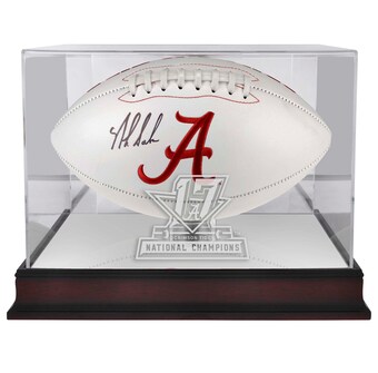 Alabama Crimson Tide Fanatics Authentic College Football Playoff 2017 National Champions Logo Mahogany Football Display Case