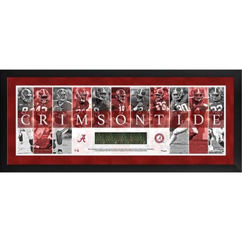 Alabama Crimson Tide Fanatics Authentic Framed 10 x 30 In The Pros Panoramic Photograph with a Piece of Practice Turf