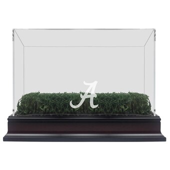 Alabama Crimson Tide Fanatics Authentic Mahogany Logo Football Display Case with a Piece of Practice Turf