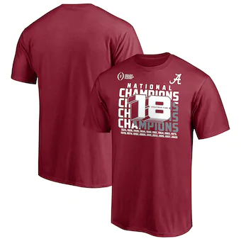 Alabama Crimson Tide T-Shirt - Fanatics Brand - National Champions 18 - Football - Crimson