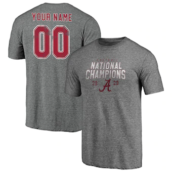 Alabama Crimson Tide T-Shirt - Fanatics Brand - Football National Champions 2020 - Football - Customize - Grey