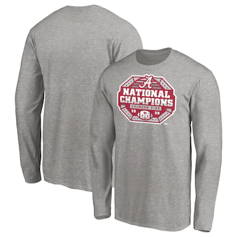 Alabama Crimson Tide T-Shirt - Fanatics Brand - National Champions 2020 - Football - Long Sleeve - Grey