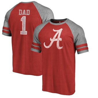 Alabama Crimson Tide T-Shirt - Fanatics Brand - Dad - Raglan/Baseball - Crimson