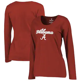 Alabama Crimson Tide T-Shirt - Fanatics Brand - Ladies - Long Sleeve - Crimson