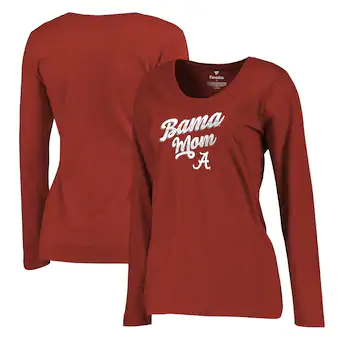 Alabama Crimson Tide T-Shirt - Fanatics Brand - Ladies - Bama Mom - Long Sleeve - Crimson