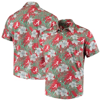 Alabama Crimson Tide Floral Button Up Shirt Crimson